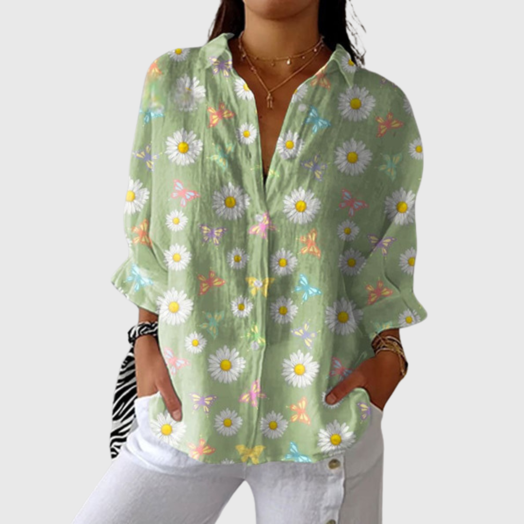 Coralie™ | Blouse à Motifs Graphiques