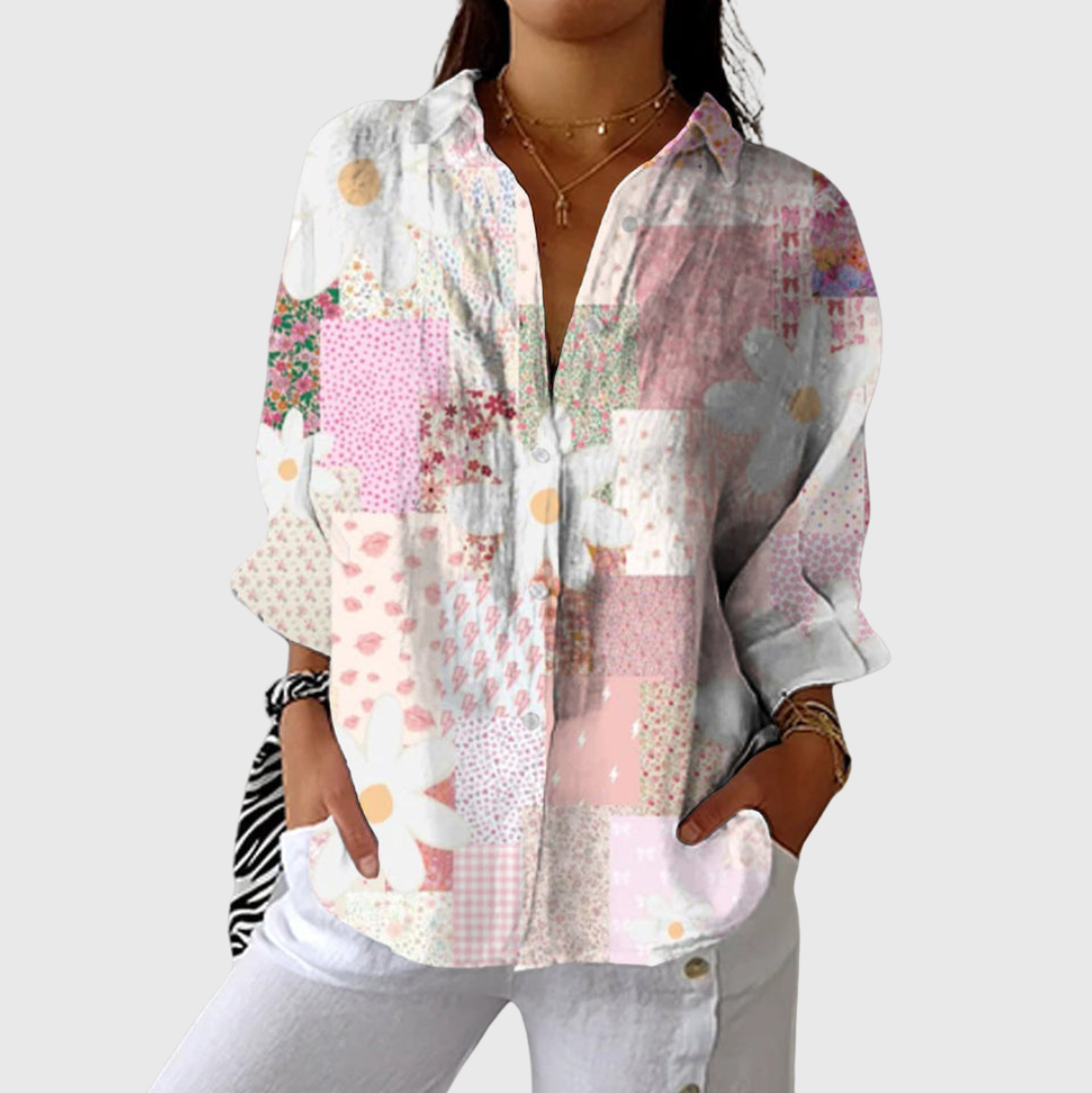 Élodie™ | Blouse Fluide à Motifs
