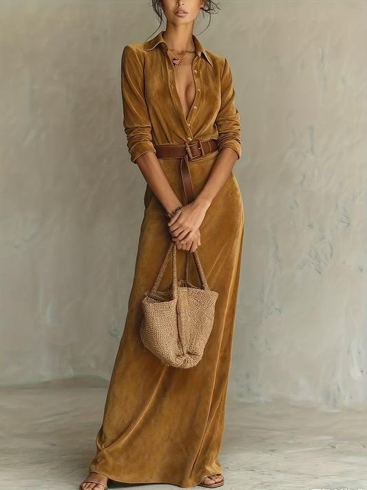 Aurélia | Robe en Suédine avec Ceinture
