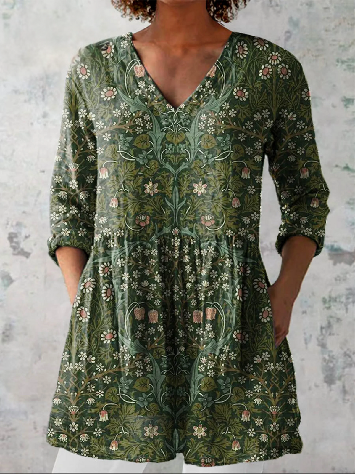 Addison | Blouse longue à col en V