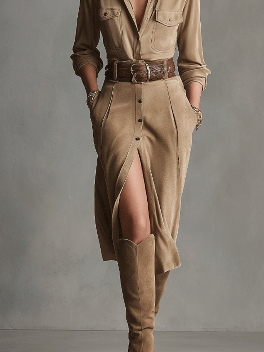 Sophie | Robe Élégante en Suédine