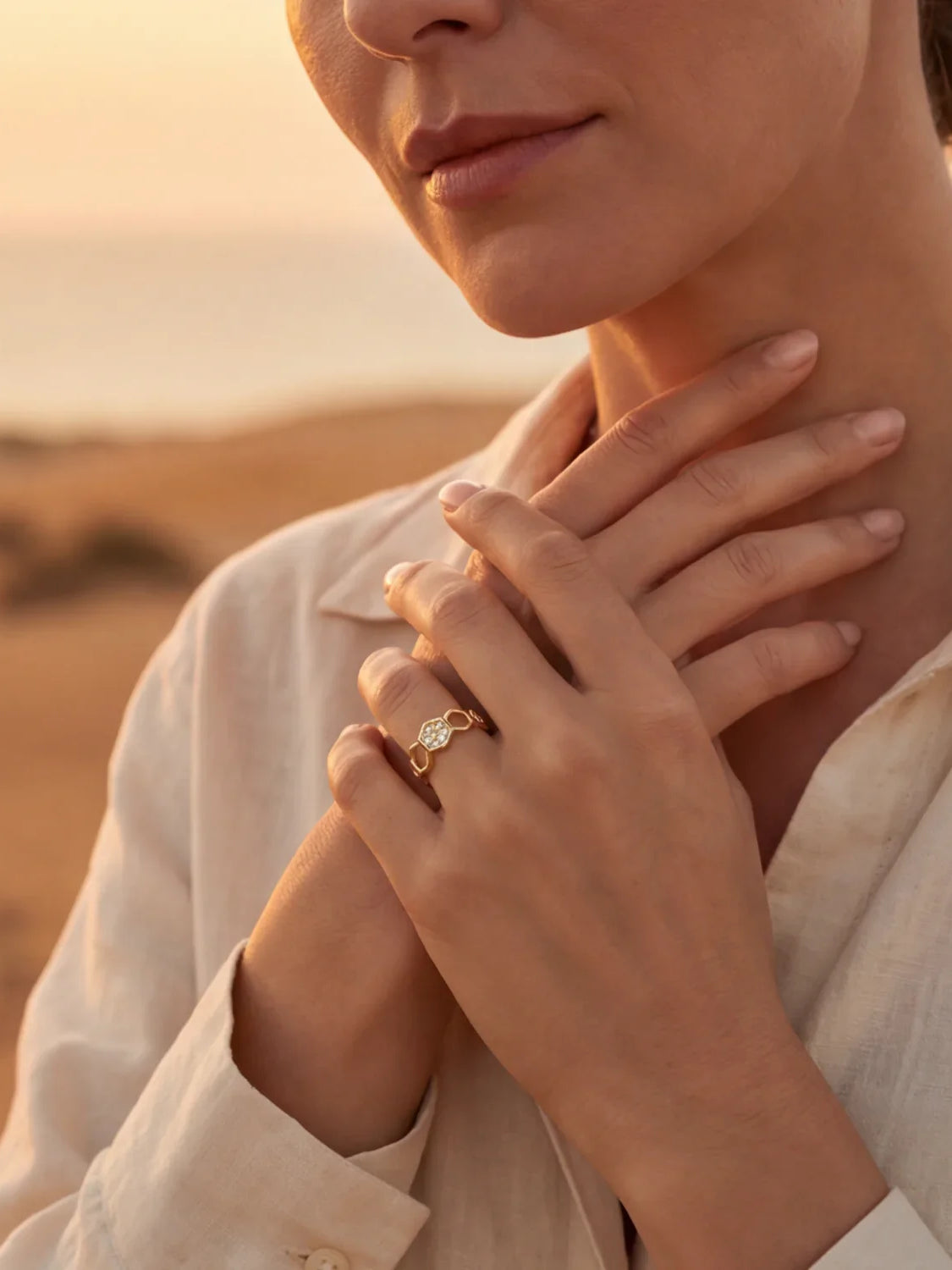 Lena | Modern öppen ring, guld
