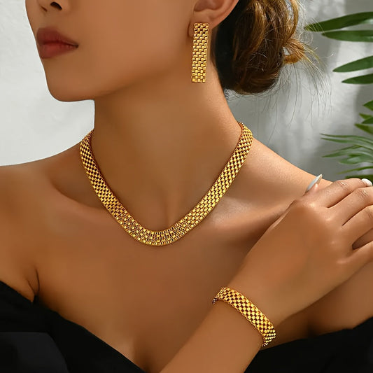 Aurélie™ | Set Collier Long, Bracelet & Boucles d'Oreilles Raffiné