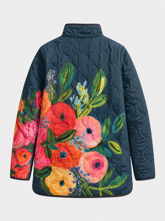 Amandine | Veste Matelassée Imprimé Floral Vintage