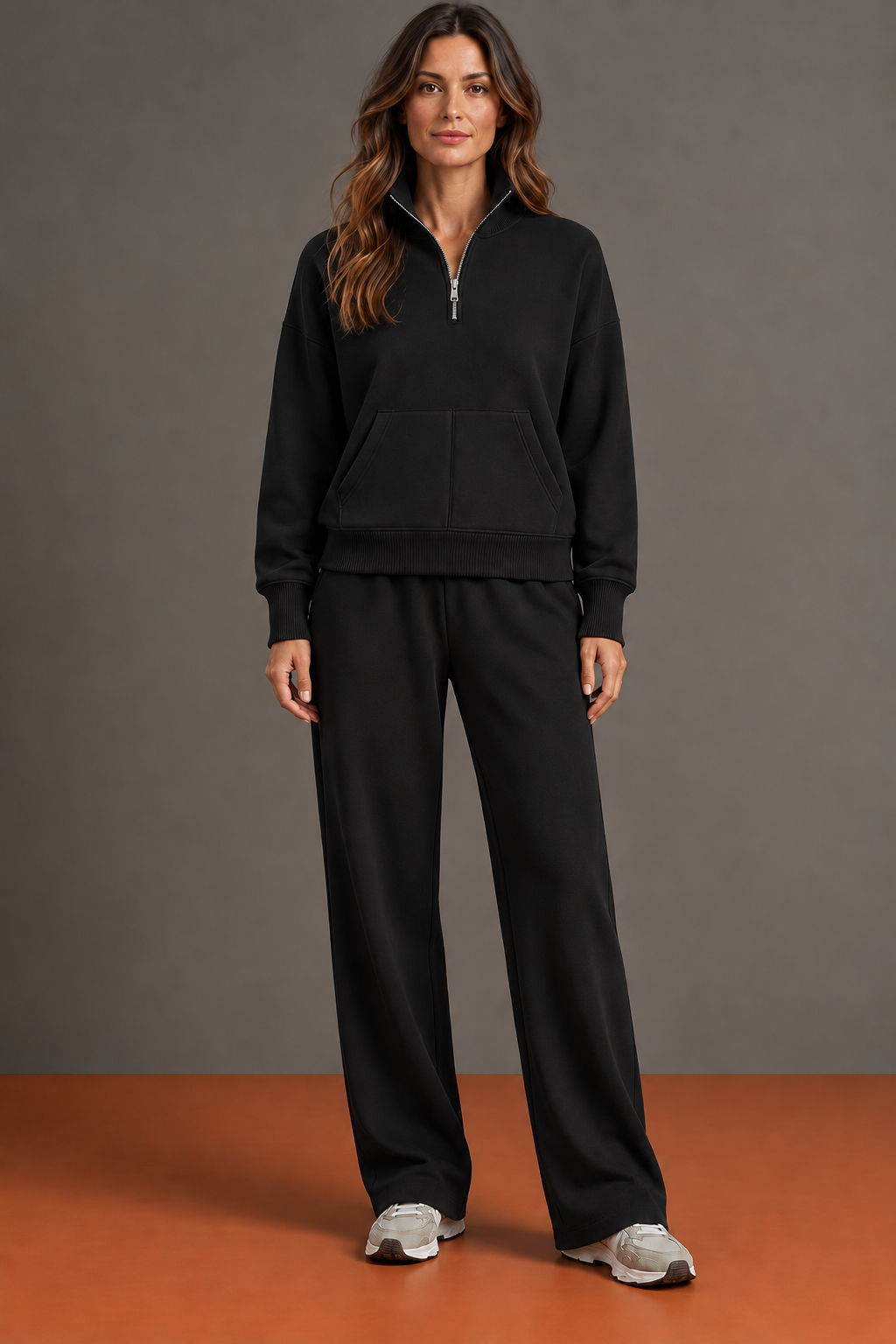 Camille - Ensemble Demi-Zip et Pantalon Droit