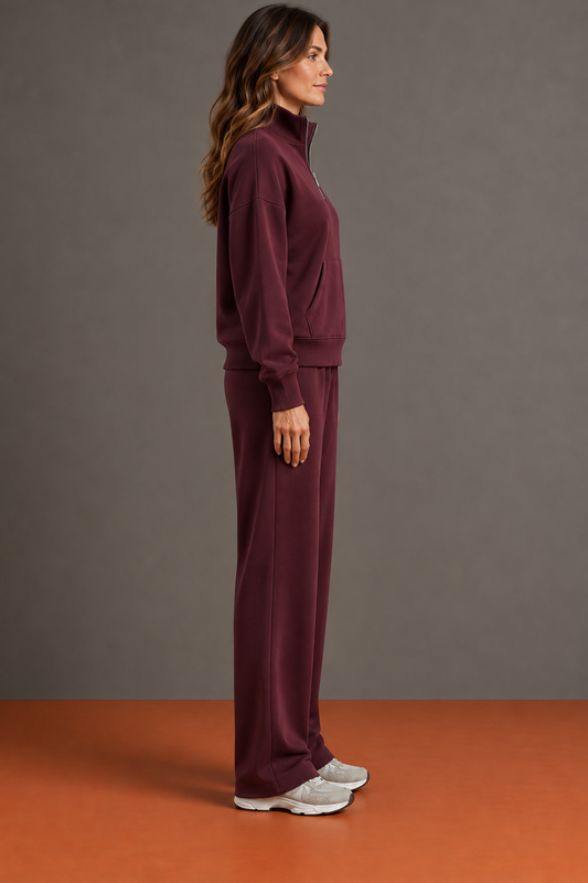 Camille - Ensemble Demi-Zip et Pantalon Droit