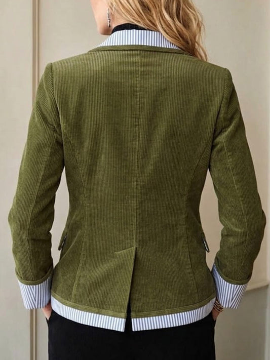 Marie-Apolline - Veste en Velours Côtelé à Empiècements Rayés