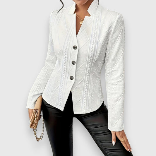 Lysiane - Gilet en Maille Texturée Boutonné