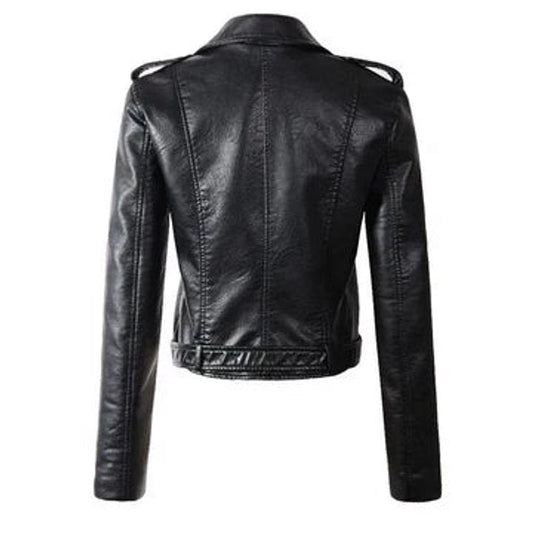 Rachelle | Blouson Moto Court Ceinturé