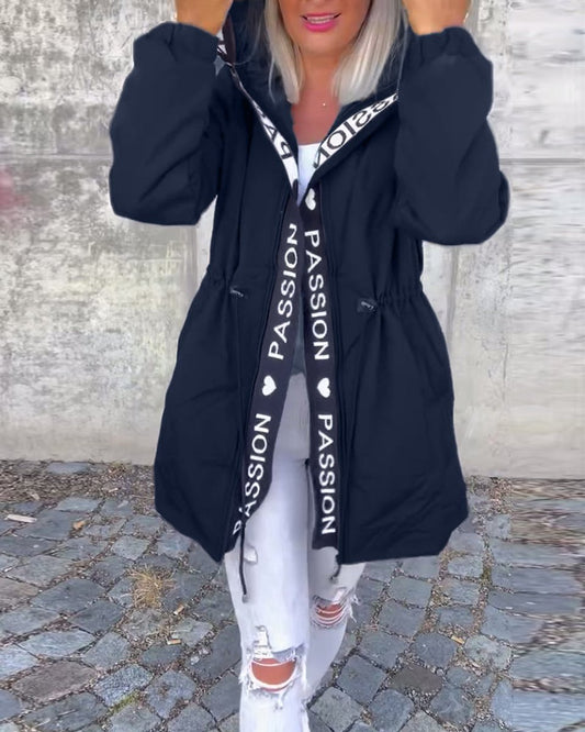 Camille | Parka Midi à Capuche et Cordon de Serrage