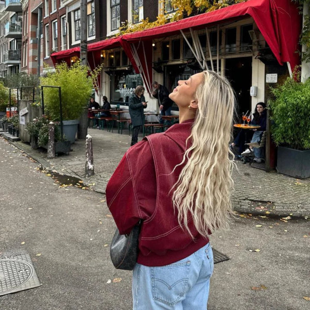 Gilberte - Blouson Oversize à Surpiqûres Contrastées