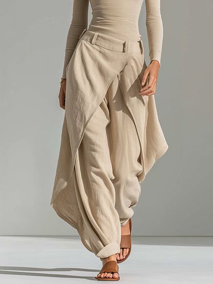 Domitille | Ensemble Deux Pièces Abricot – Top Décolleté Bateau et Pantalon Large