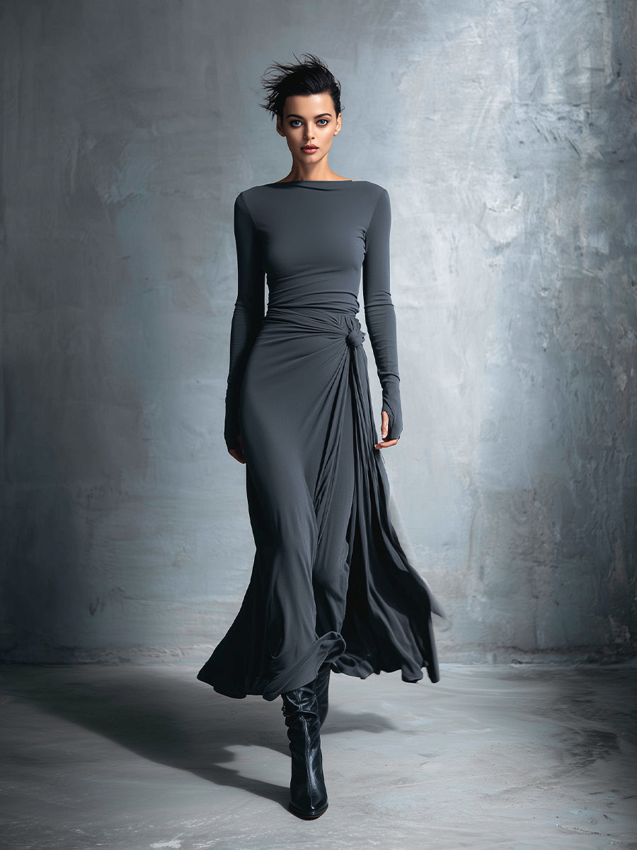 Edmée - Robe Maxi à Nœud Latéral