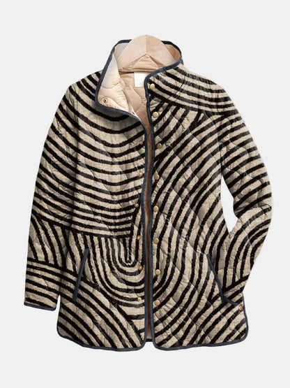 Ninon | Veste Matelassée Motif Cercles Dessinés Rétro
