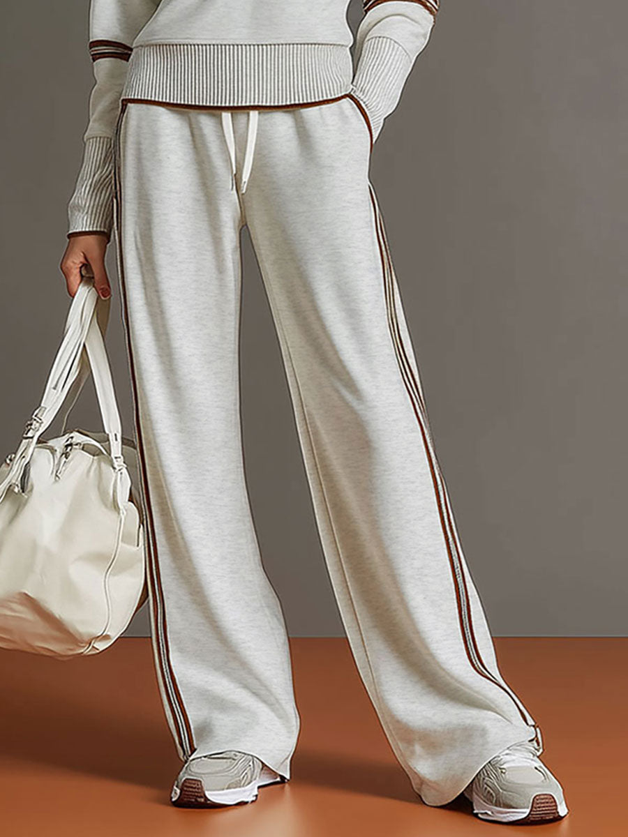 Maryvonne - Ensemble Coordonné Maille Douce et Pantalon Large