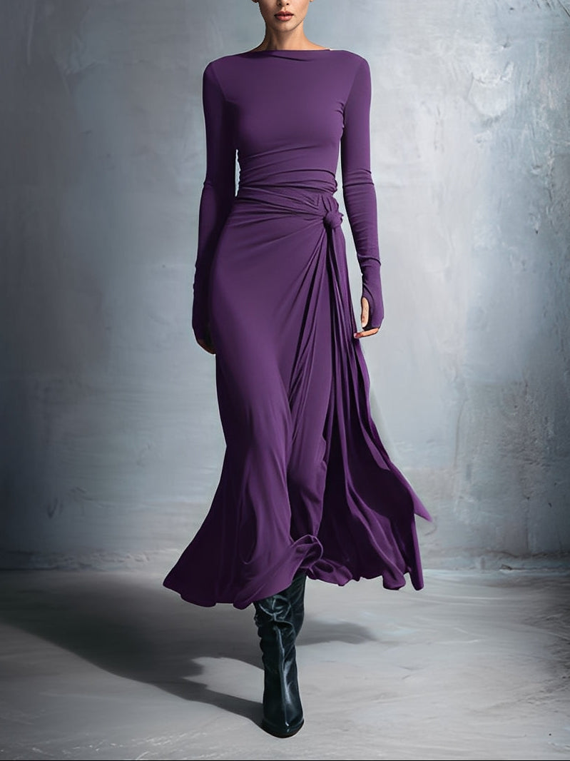 Orane - Robe Maxi à Nœud Latéral