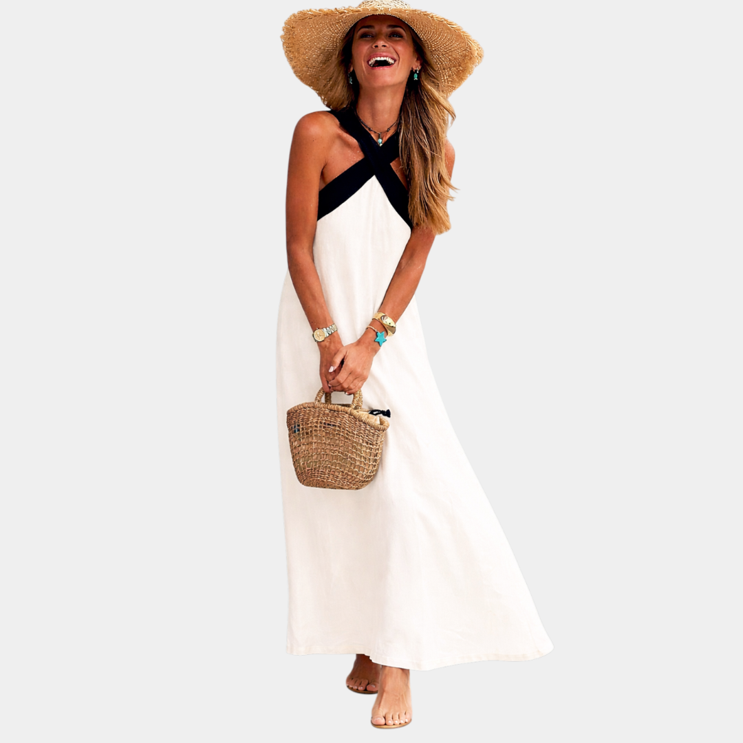 Iva | Robe maxi avec bretelles croisées