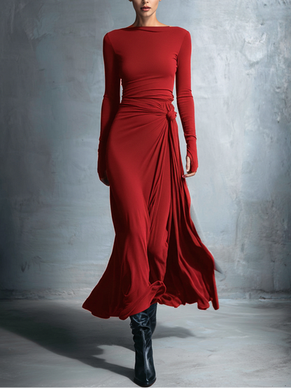 Orane - Robe Maxi à Nœud Latéral