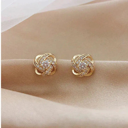 Roseline™ | Boucles d'Oreilles Spirale Florale Dorées