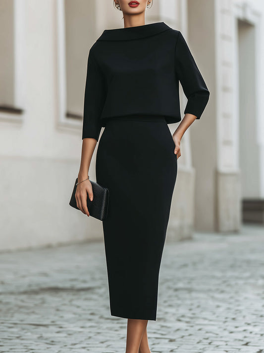 Brigitte | Ensemble à Encolure Bateau
