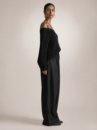 Hortense | Ensemble Épaules Dénudées, Pantalon Large