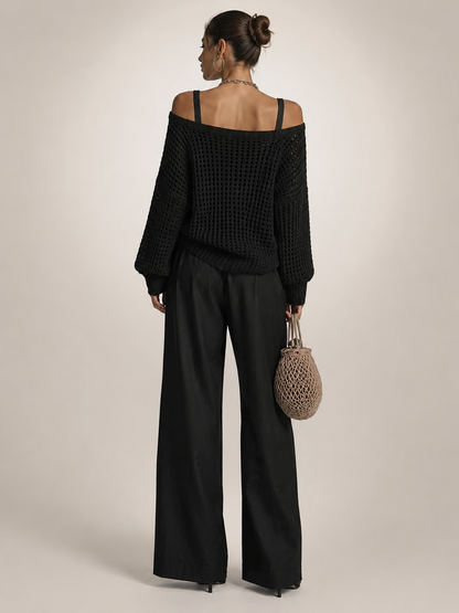 Hortense | Ensemble Épaules Dénudées, Pantalon Large