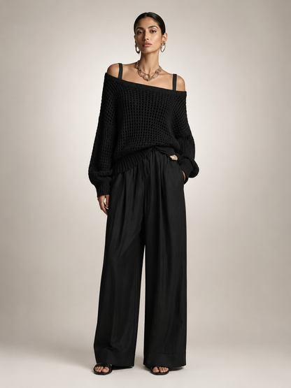 Hortense | Ensemble Épaules Dénudées, Pantalon Large