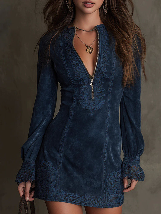 Déborah | Mini Robe en Suédine