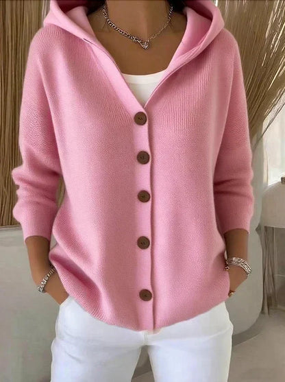 Adrienne | Cardigan en Maille à Capuche Boutonné