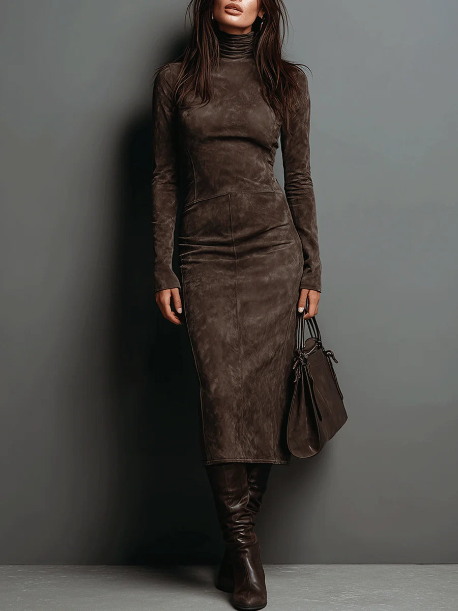 Alberte - Robe Midi Longue Marron