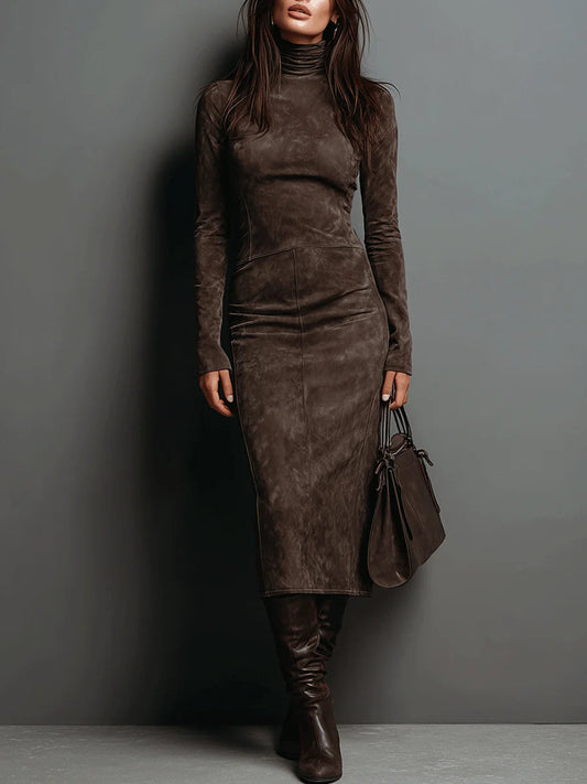 Éline | Robe Midi en Suédine