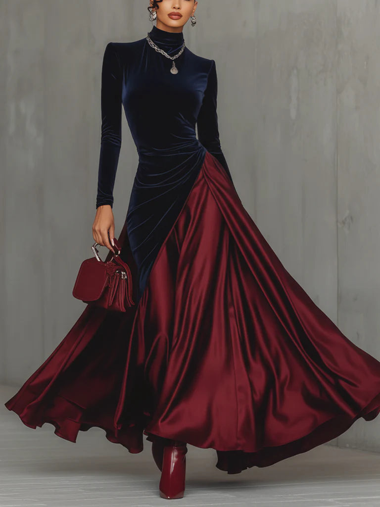 Myrtille - Robe Longue Bicolore