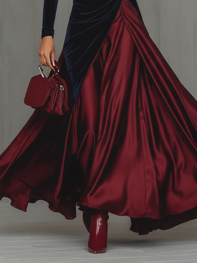 Myrtille - Robe Longue Bicolore