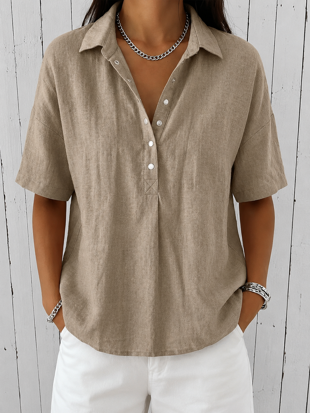 Ève™ | Blouse à Col et Boutons