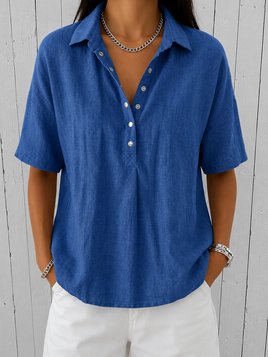 Ève™ | Blouse à Col et Boutons