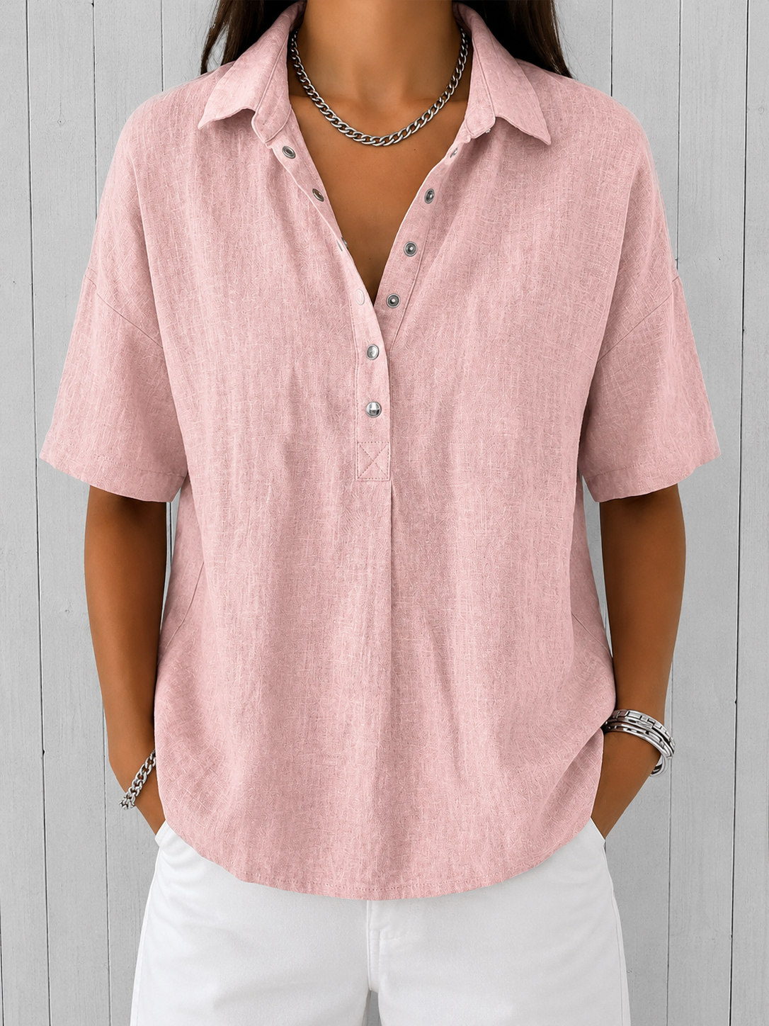 Ève™ | Blouse à Col et Boutons