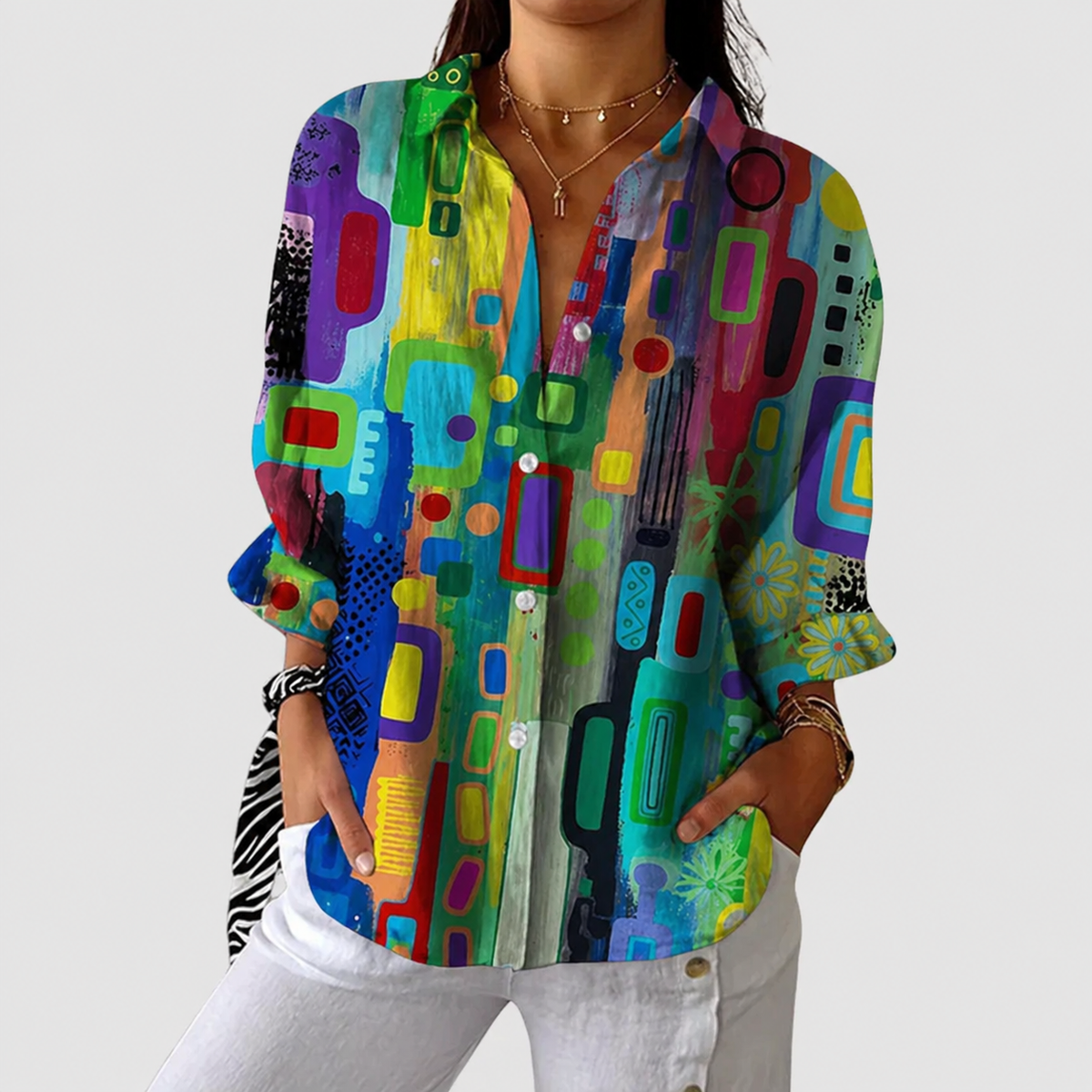 Émilie™ | Blouse Légère à Motifs