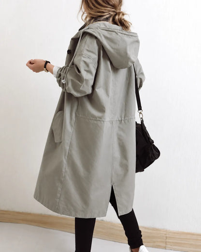 Maëva - Manteau Oversize à Capuche et Boutons