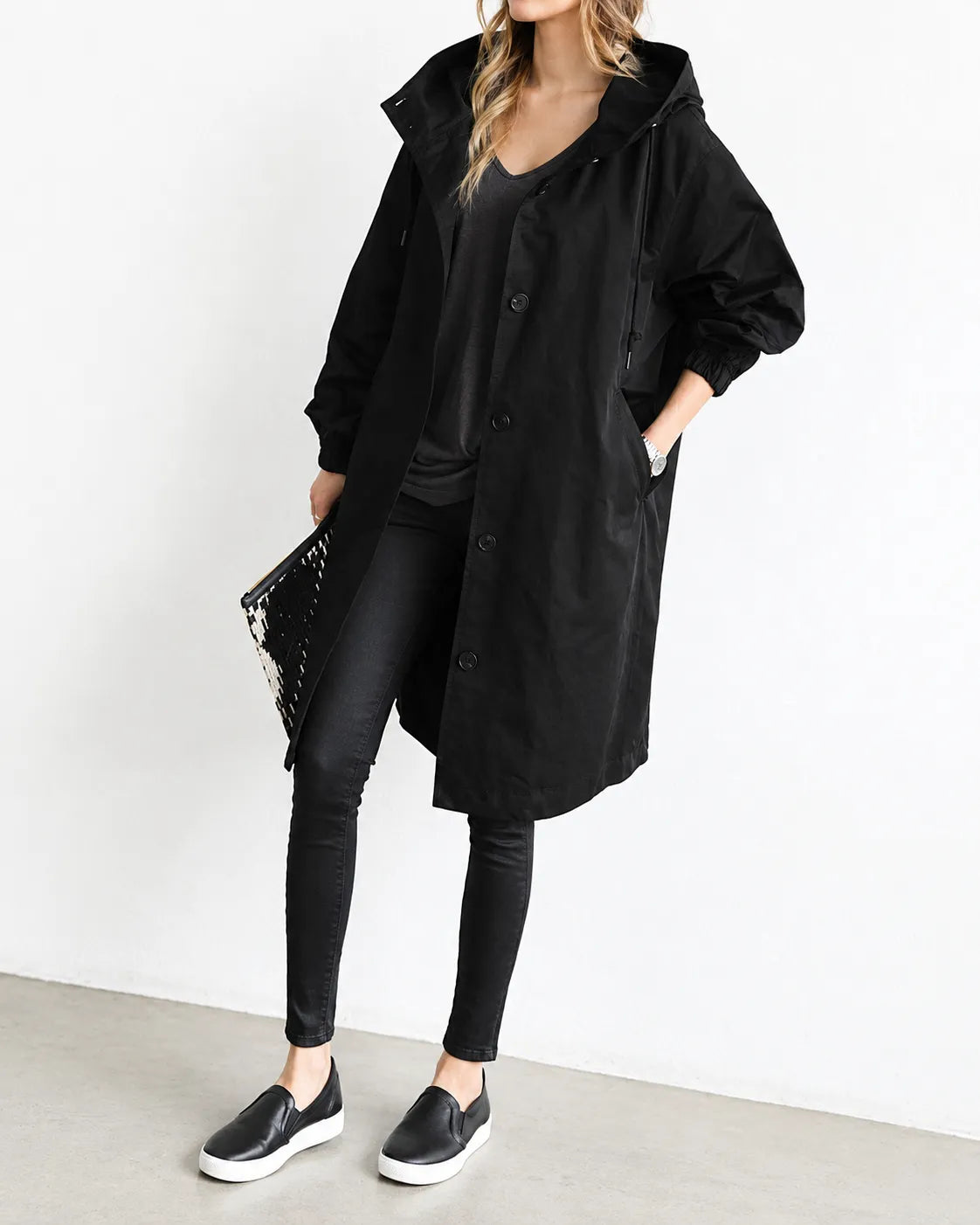 Maëva - Manteau Oversize à Capuche et Boutons