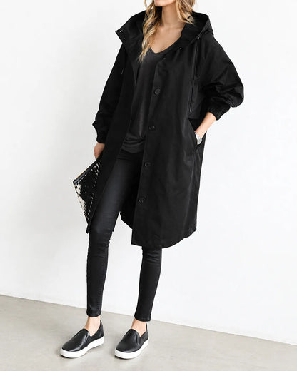 Maëva - Manteau Oversize à Capuche et Boutons