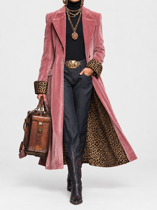 Madeleine | Manteau long en velours coupe tailleur