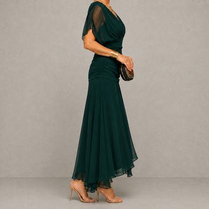 Clodine - Robe de Soirée Drapée à Décolleté V
