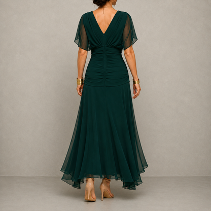 Clodine - Robe de Soirée Drapée à Décolleté V