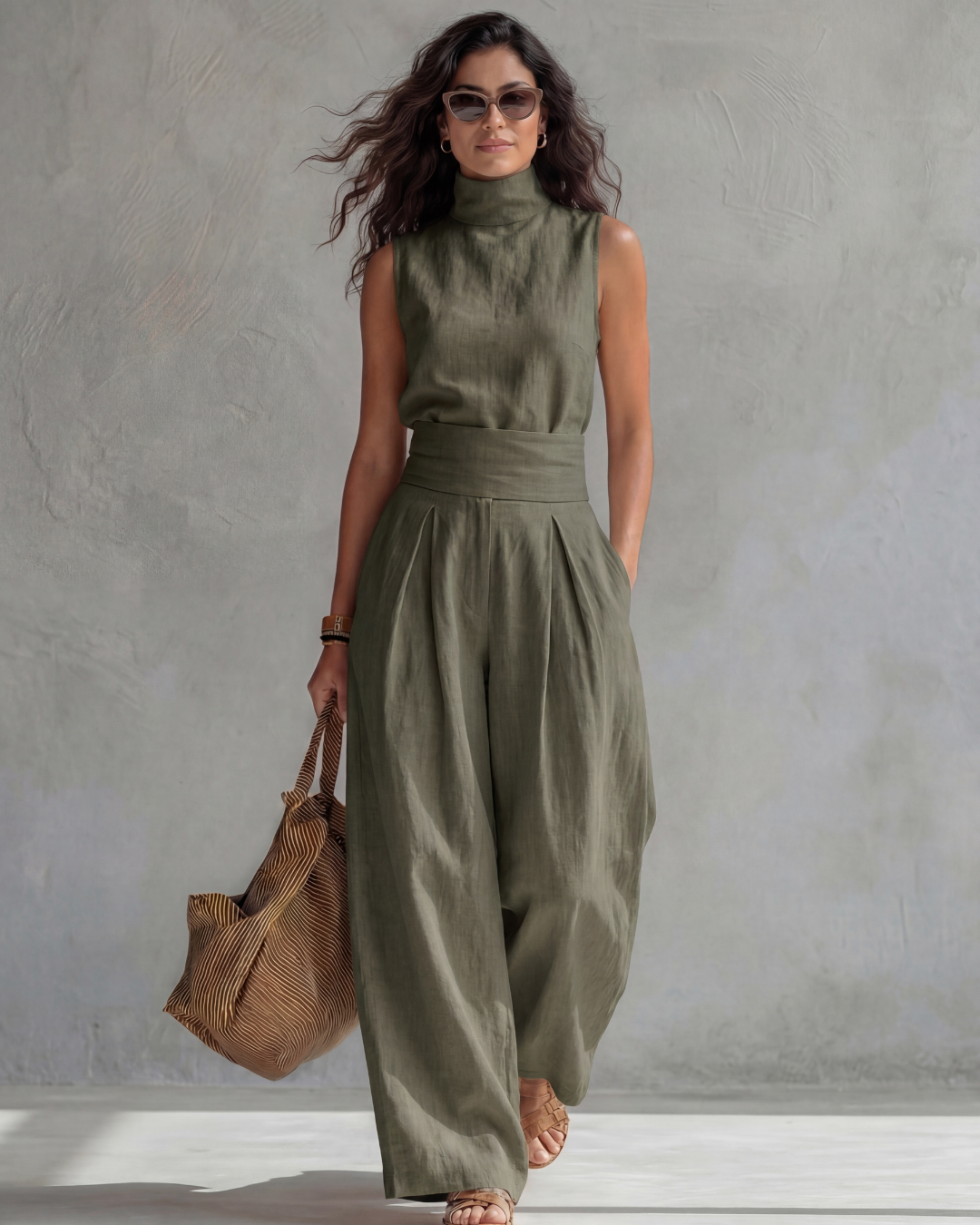 Delphine | Ensemble avec Top à Col Montant
