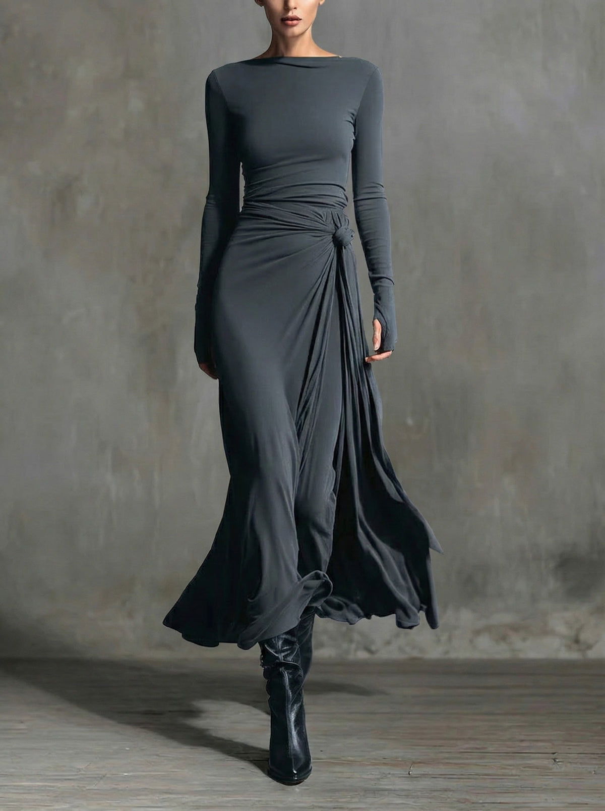 Edmée - Robe Maxi à Nœud Latéral