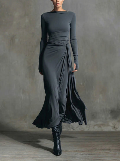 Edmée - Robe Maxi à Nœud Latéral