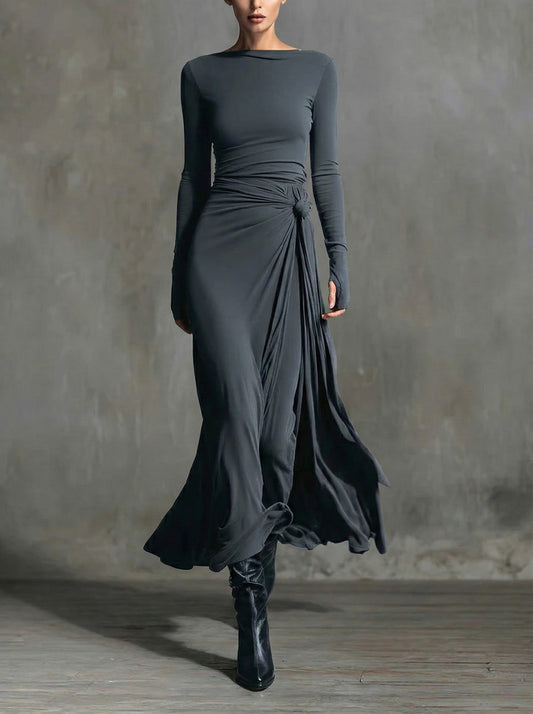 Edmée - Robe Maxi à Nœud Latéral