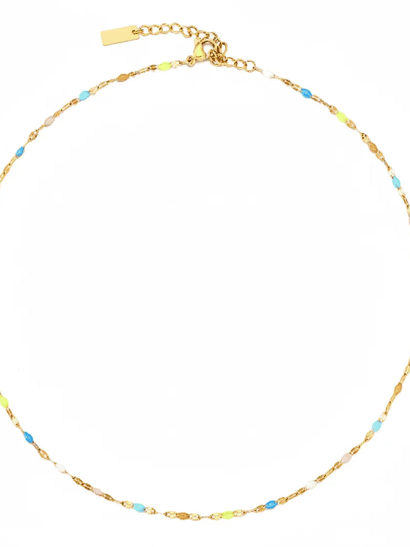 Honor | Fin emaljchoker, guld