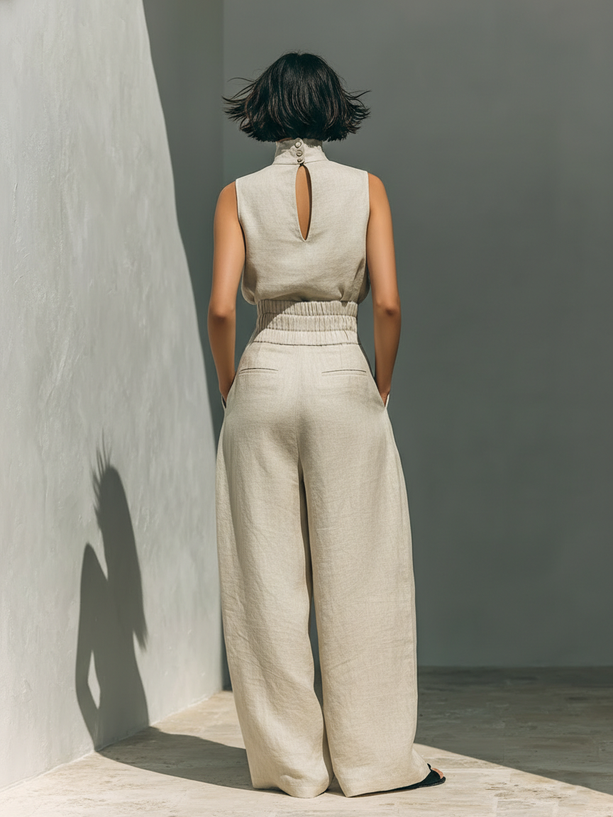 Delphine | Ensemble avec Top à Col Montant