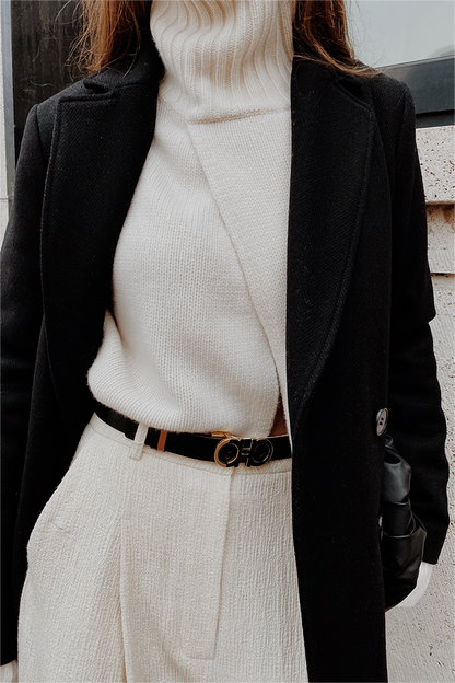 Marie-Blanche - Manteau Long en Laine Uni